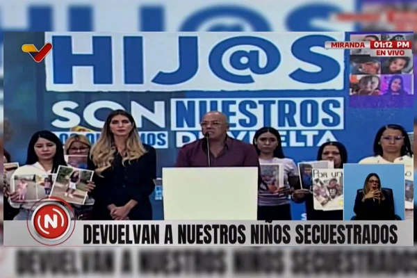 Imagem colorida do presidente da Assembleia Nacional da Venezuela, Jorge Rodríguez