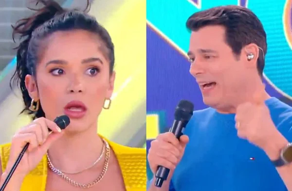 Gizelly Bicalho e Celso Portiolli em tela dividida - Metrópoles