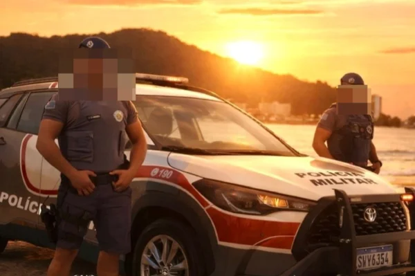 oliciais militares durante Operação Verão 2026 em Santos, na Baixada Santista - Metrópoles