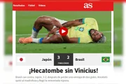 "Hecatombe sem Vinicius", é a manchete do jornal espanhol As.