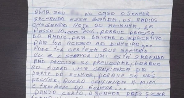 Em carta, presos oferecem R$ 10 mil a policiais em troca de celulares