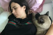 Tatá Werneck e o gato Chico