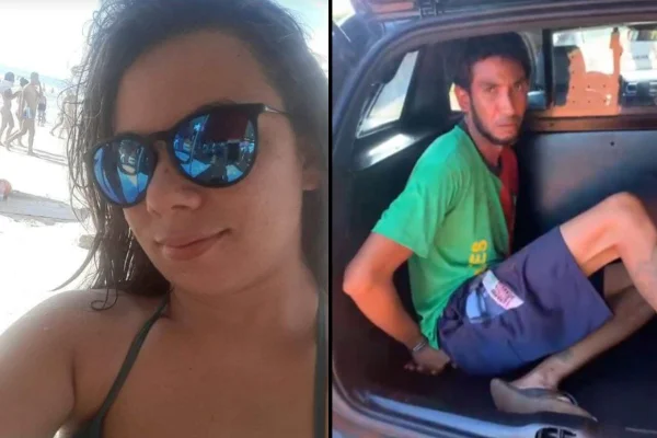 Montagem colorida com fotos de Aline Nely e Rafael Pereira dos Santos. A mulher está desaparecida desde outubro de 2024. O homem foi preso, nesse domingo (5/4), por feminicídio a uma ex-namorada, em Aguaí, interior de São Paulo.