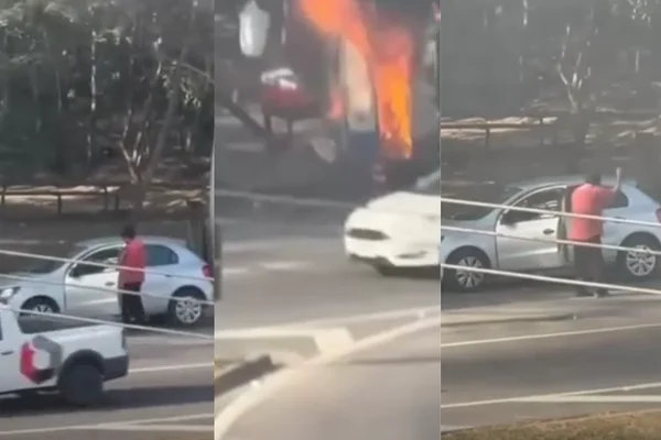Imagem colorida de montagem com suspeito de matar ex e indenciar trailer com ela dentro