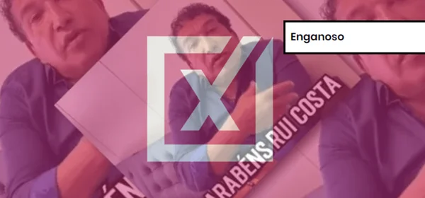 Captura de tela de vídeo com etiqueta de conteúdo enganoso