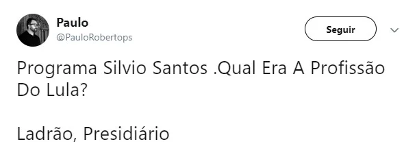 “Ladrão”, diz mulher sobre profissão de Lula a Silvio Santos - imagem 1 “Ladrão”, diz mulher sobre profissão de Lula a Silvio Santos - imagem 1