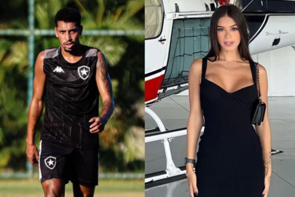 Mulher de Kaue Rodrigues, do Botafogo, mostra hematomas da agressão sofrida pelo meio-campista
