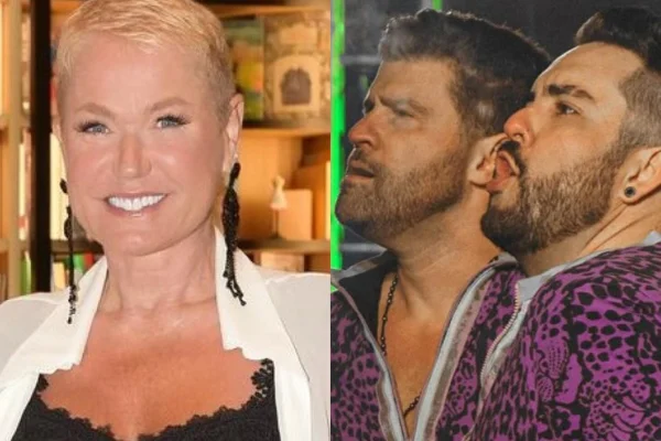 Montagem feita a partir de fotos das redes sociais de Xuxa e a banda OpenFarra - Metrópoles