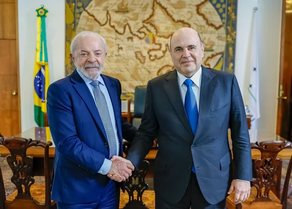 Lula e o primeiro-ministro da Rússia, Mikhail Mishustin