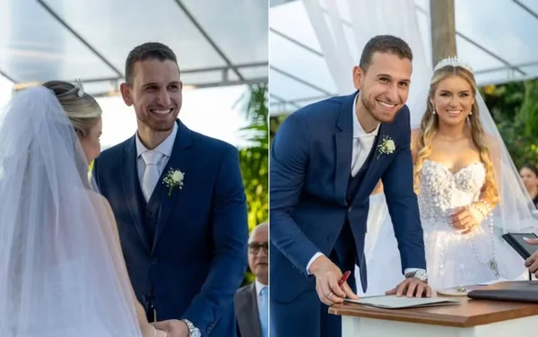 imagem colorida esposa homenageia marido que morreu após casamento