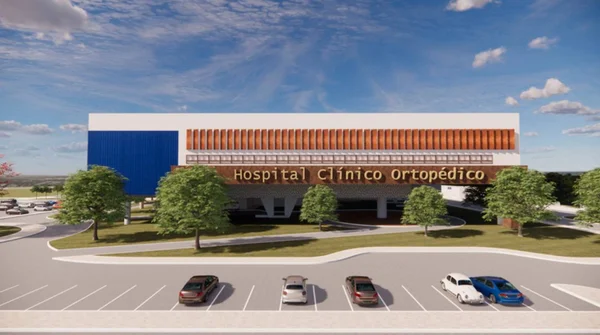 Arte colorida de como ficará o Hospital Clinico Ortopédico do Guará - Metrópoles