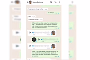 Mensagens trocadas pelo WhatsApp