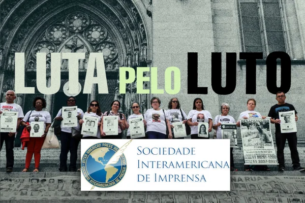 Imagem ilustrativa da arte preparada para a amatéria Luta pelo Luto, do Metrópoles, com a logomarca da SIP aplicada