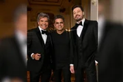 O apresentador Marcio Moraes, o alfaiate João Camargo e o humorista Danilo Gentili