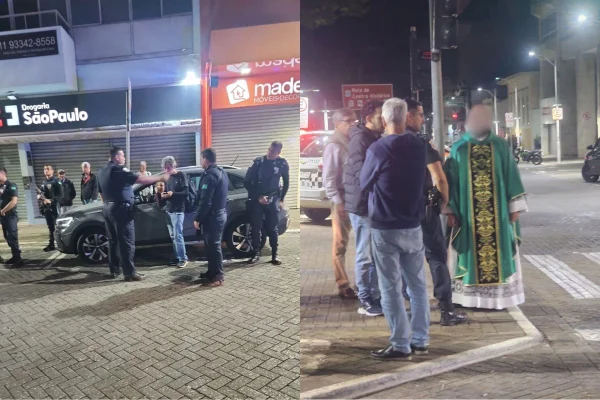 Imagem colorida de tumulto em igreja após médica lançar spray de pimenta