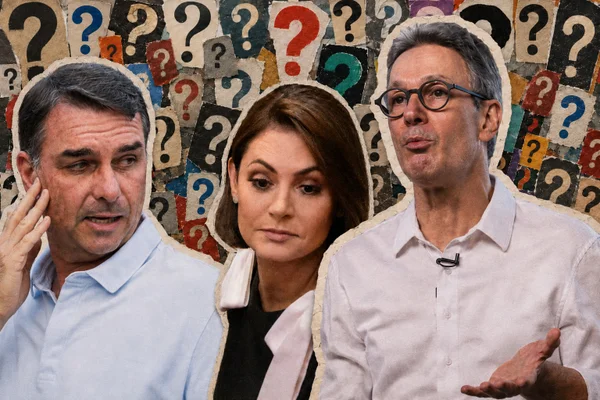Imagem colorida, Zema, Michelle e Flávio - Metrópoles