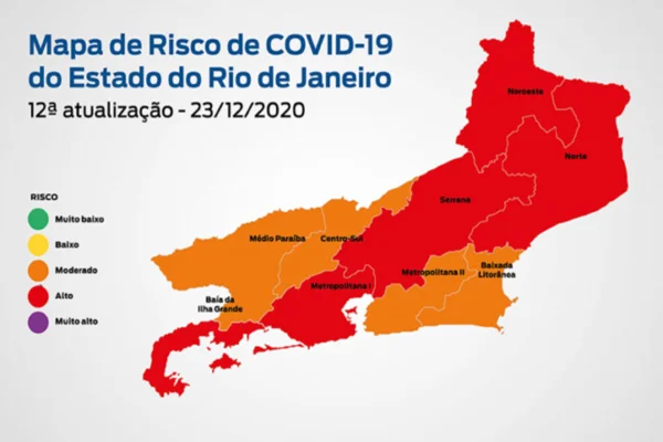Mapa de risco da Covid-19 aponta alta taxa de contaminação no Rio