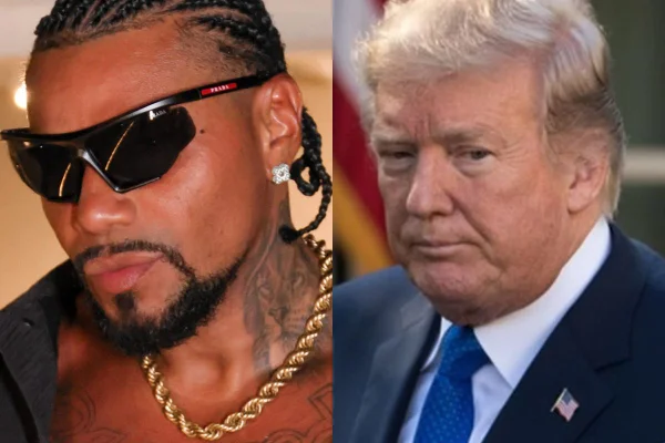 Montagem colorida de Naldo Benny e Donald Trump - Metrópoles