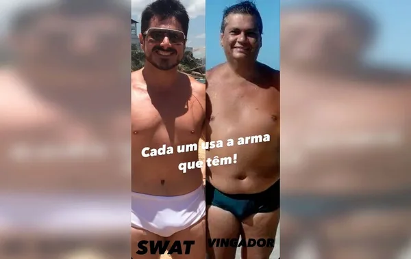 Do Val publica foto de sunga e provoca Dino: “Cada um usa a arma que tem”