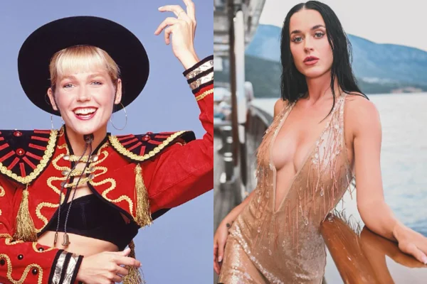 Montagem de duas fotos de Xuxa e Katy Perry