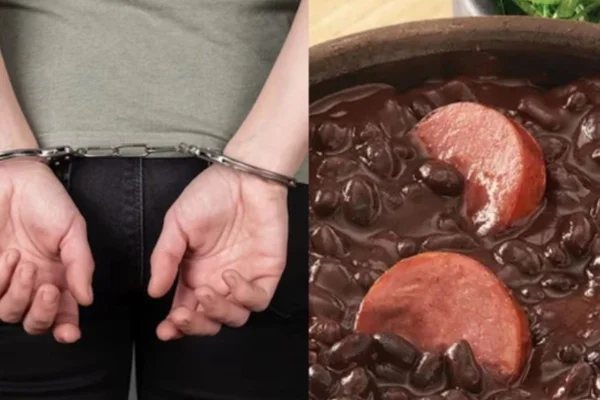 Imagem colorida de homem algemada e uma feijoada