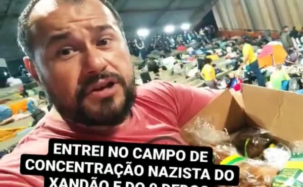Líder de ato terrorista vai a ginásio de presos da PF e prega golpe