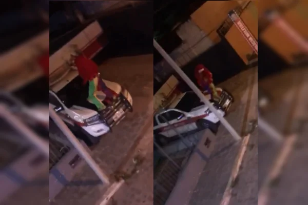 Vídeo: ‘Fofão’ dança sobre viatura da polícia na Paraíba