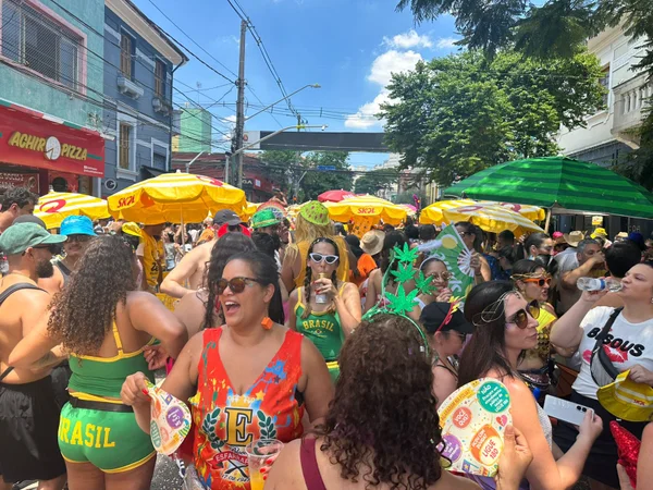 Foliões do bloco Esfarrapado, no Bixiga, em SP