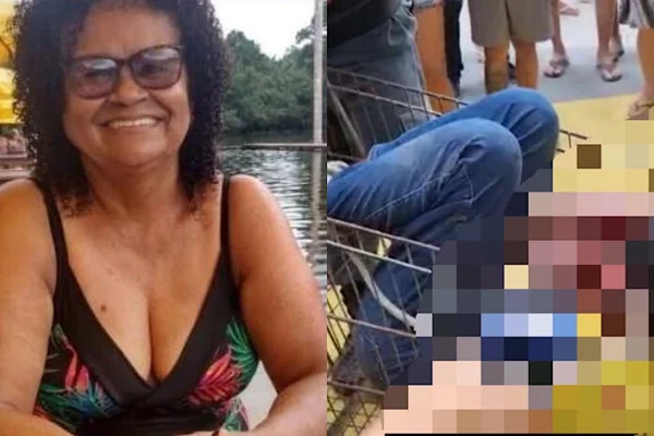 Imagem colorida mostra idosa sorrindo e carrinho com seu corpo ao lado - Metrópoles
