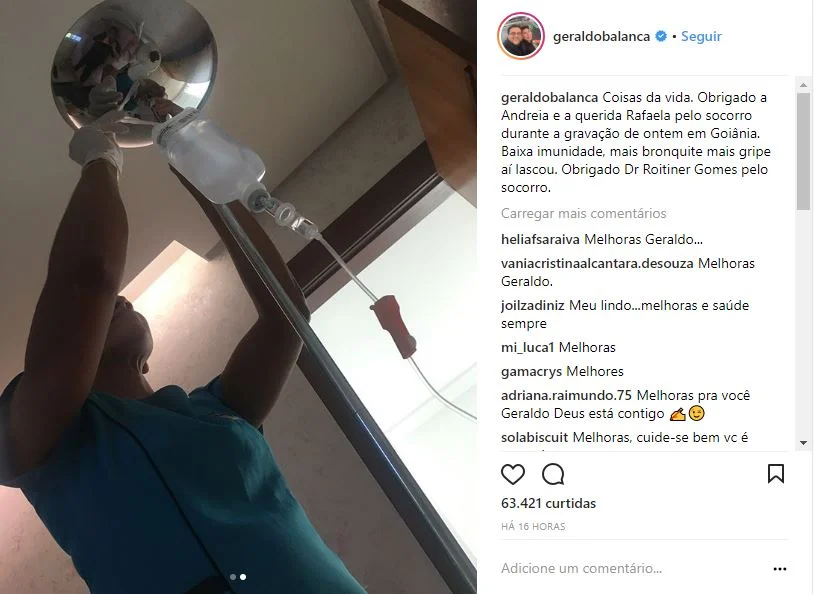 O apresentador compartilhou a situação no Instagram, mas tranquilizou os fãs: "Coisas da vida" O apresentador compartilhou a situação no Instagram, mas tranquilizou os fãs: "Coisas da vida"