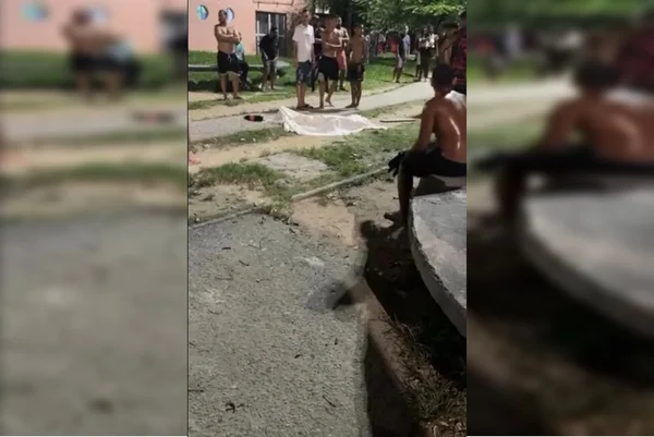 Imagem colorida de corpo no chão - Metrópoles