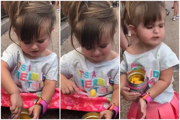 Após fazer sucesso na internet, menina cearense come cuscuz na Disney