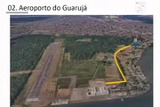 "Em amarelo, o trajeto que o passageiro, após fazer seu check-in no terminal, teria que realizar para acessar o pátio de aeronaves. Essa é uma via que vai fazer parte dessa área de concessão da Bast para poder implantar o terminal portuário", explicou Steven Meier