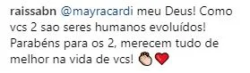 Os seguidores adoraram a demonstração de amizade entre ex Os seguidores adoraram a demonstração de amizade entre ex