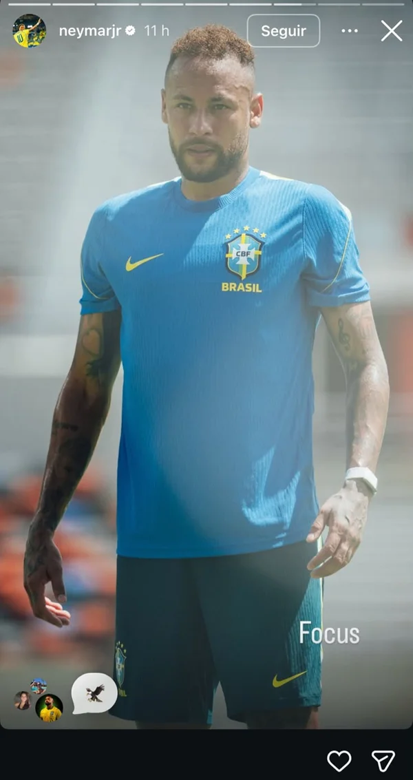 Neymar posa durante treino antes de mata-mata na Copa e revela: “Foco” - destaque galeria