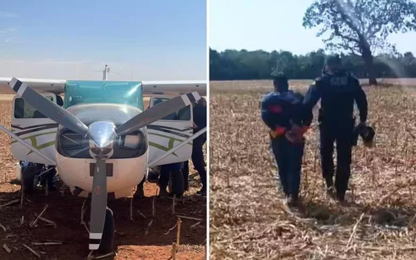 imagem colorida piloto pouso de emergencia lavoura