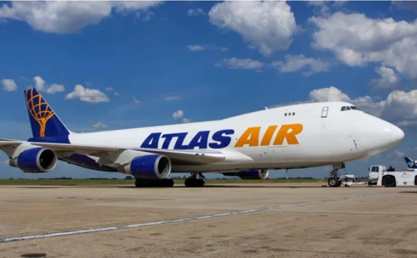 Imagem colorida de avião Cargueiro da Atlas Air