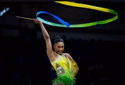 Babi utilizou uniforme e fita com as cores da bandeira do Brasil