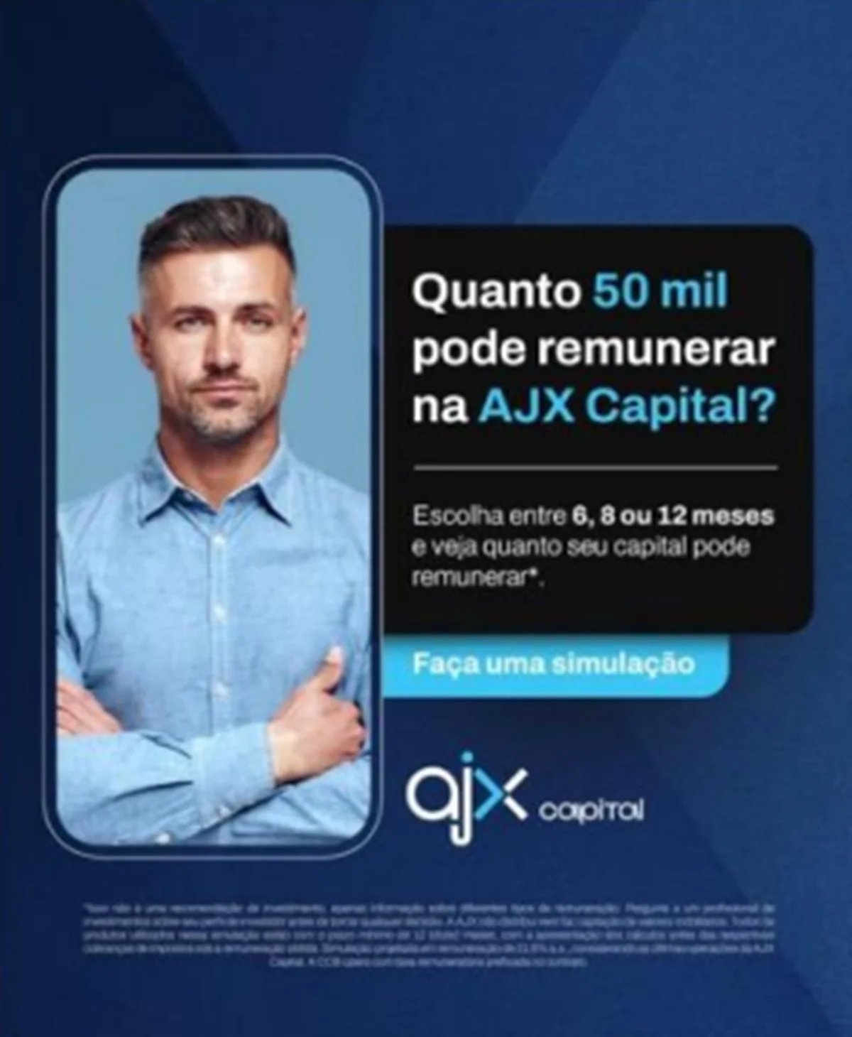 Mesmo após as denúncias, a AJX Capital seguiu fazendo publicidades sobre os investimentos Mesmo após as denúncias, a AJX Capital seguiu fazendo publicidades sobre os investimentos