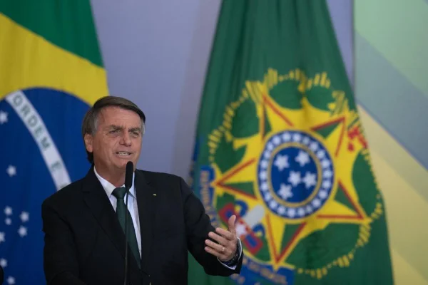 Presidente Jair Bolsonaro durante Solenidade alusiva à Política Nacional para Recuperação das Aprendizagens na Educação Básica e ao MECPlace no palacio planalto em brasília