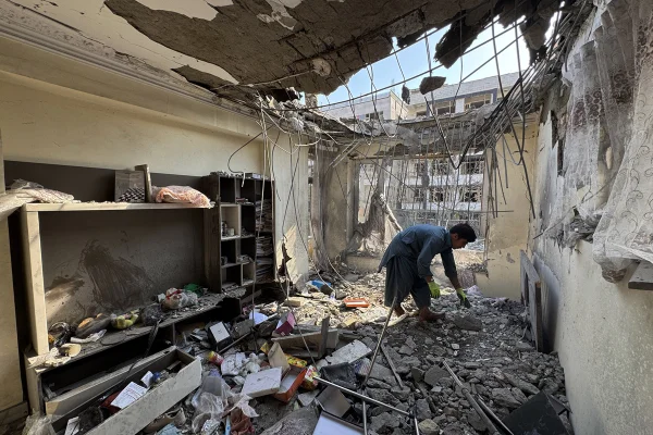 KABUL, AFGHANISTAN - OCTOBER 16: A view of destruction after the Pakistani warplanes bomb Kabul, Afghanistan on October 16, 2025.