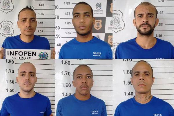 Presos que escaparam da penitenciária de Colatina, no ES
