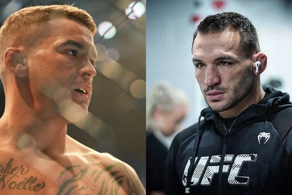 Montagem com fotos de Mike Chandler e Dustin Poirier