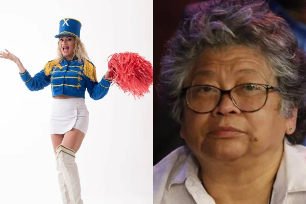 Montagem com fotos coloridas de Marlene Mattos e Cátia Paganote