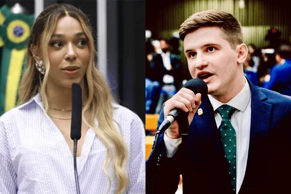 Colagem colorida da deputada Erika Hilton ao lado do vereador de SP Lucas Pavanato - Metrópoles