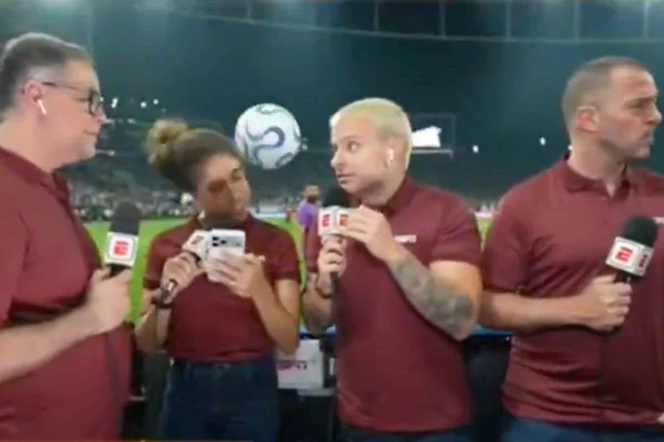 Foto colorida de uma transmissão da ESPN - Metrópoles