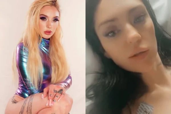 Foto mostra mulher branca e tatuada, Tamisha Montana, atriz de filmes adultos que sofreu um AVC durante o sexo