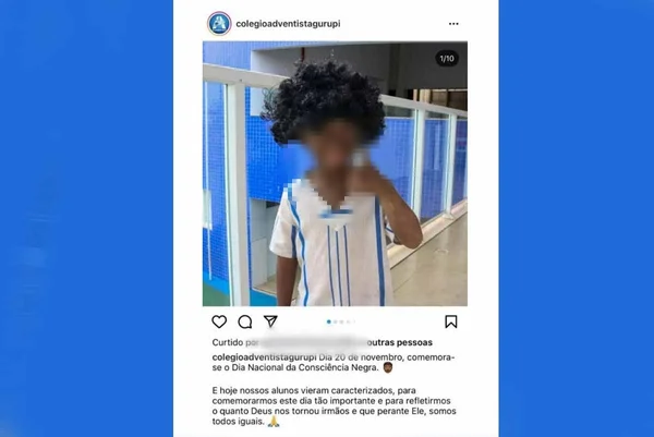 alunos brancos pintados de preto em evento da consciência negra de escola do tocantins