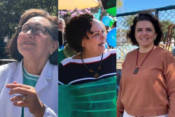 Imagem reúne três fotos de mulheres