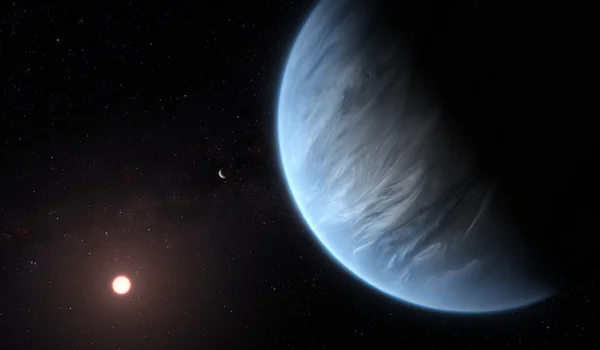 imagem colorida do Planeta K2-18 b